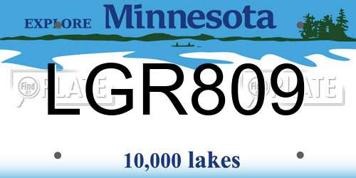 LGR809 Minnesota License Plate
