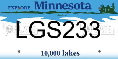 LGS233 Minnesota License Plate