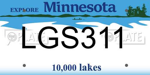 LGS311 Minnesota License Plate