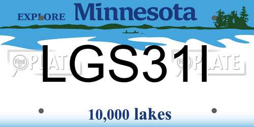 LGS31I Minnesota License Plate