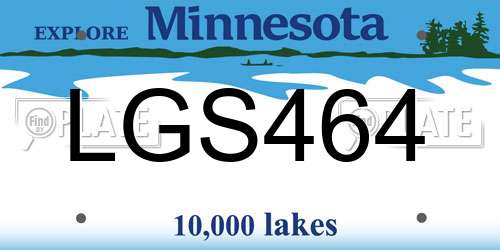 LGS464 Minnesota License Plate