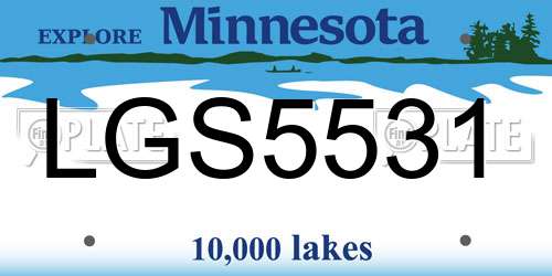 LGS5531 Minnesota License Plate