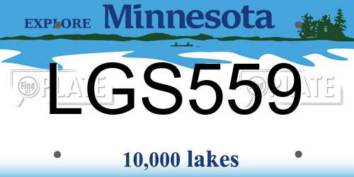 LGS559 Minnesota License Plate
