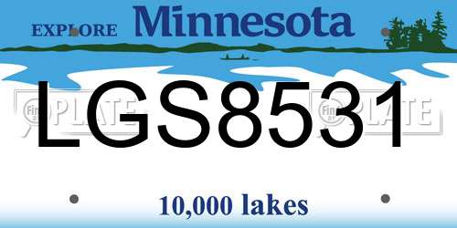 LGS8531 Minnesota License Plate