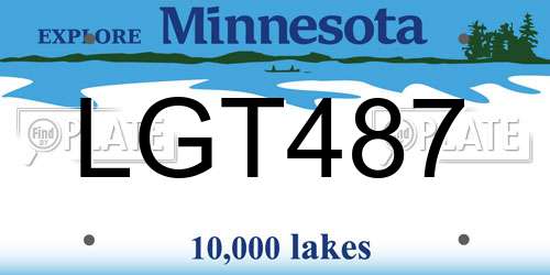 LGT487 Minnesota License Plate