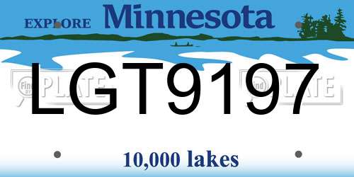 LGT9197 Minnesota License Plate