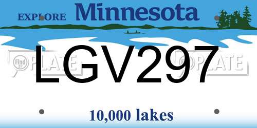 LGV297 Minnesota License Plate