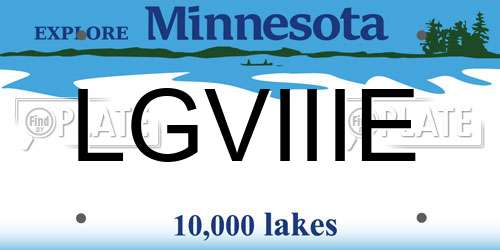 LGVIIIE Minnesota License Plate