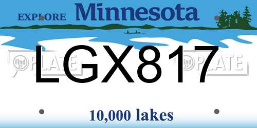 LGX817 Minnesota License Plate