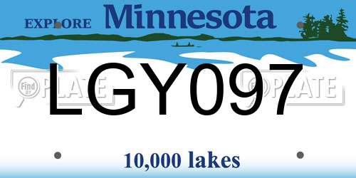 LGY097 Minnesota License Plate
