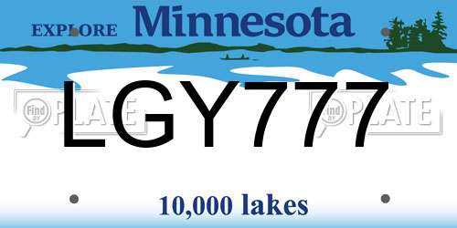 LGY777 Minnesota License Plate