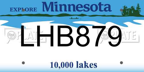 LHB879 Minnesota License Plate