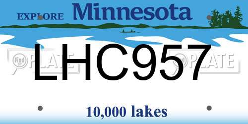 LHC957 Minnesota License Plate