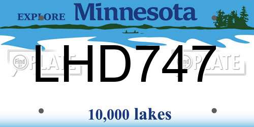 LHD747 Minnesota License Plate