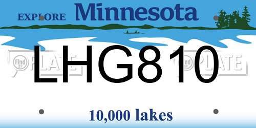 LHG810 Minnesota License Plate