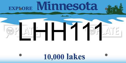LHH111 Minnesota License Plate
