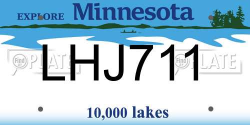 LHJ711 Minnesota License Plate