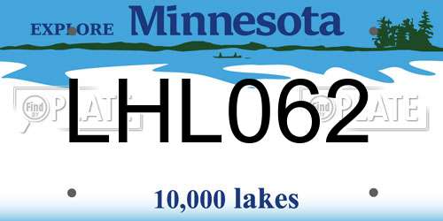 LHL062 Minnesota License Plate