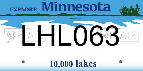 LHL063 Minnesota License Plate