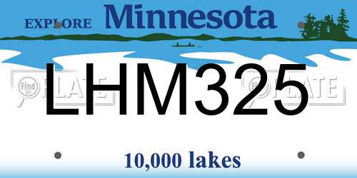 LHM325 Minnesota License Plate