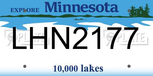 LHN2177 Minnesota License Plate