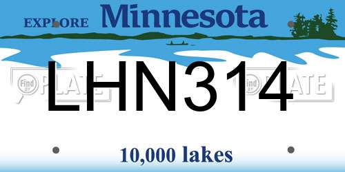 LHN314 Minnesota License Plate