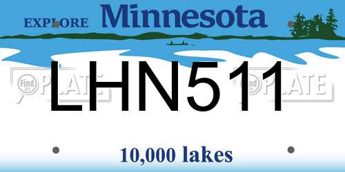 LHN511 Minnesota License Plate
