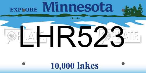 LHR523 Minnesota License Plate