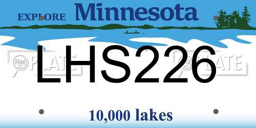 LHS226 Minnesota License Plate