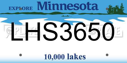 LHS3650 Minnesota License Plate