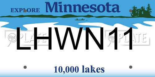 LHWN11 Minnesota License Plate