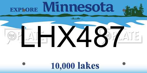 LHX487 Minnesota License Plate