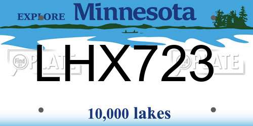 LHX723 Minnesota License Plate