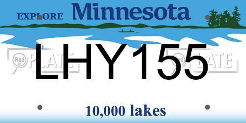 LHY155 Minnesota License Plate