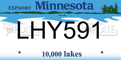 LHY591 Minnesota License Plate