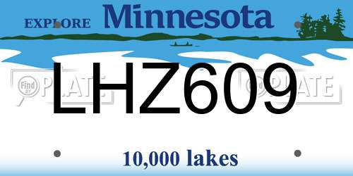 LHZ609 Minnesota License Plate