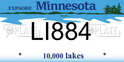 LI884 Minnesota License Plate