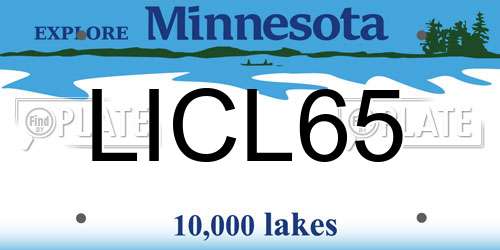 LICL65 Minnesota License Plate