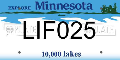LIF025 Minnesota License Plate