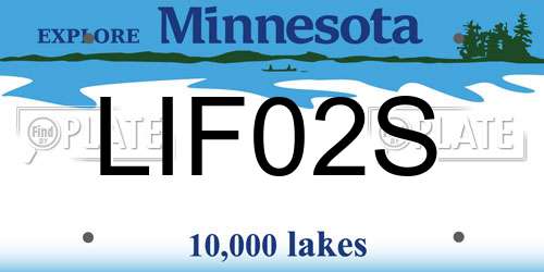 LIF02S Minnesota License Plate