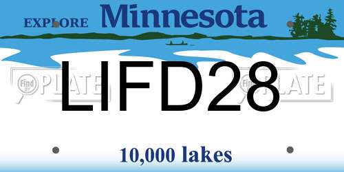 LIFD28 Minnesota License Plate