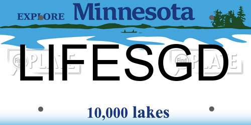 LIFESGD Minnesota License Plate