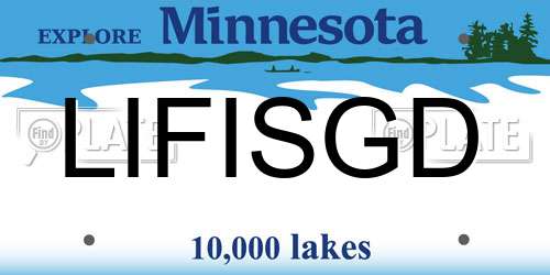 LIFISGD Minnesota License Plate