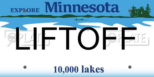 LIFTOFF Minnesota License Plate