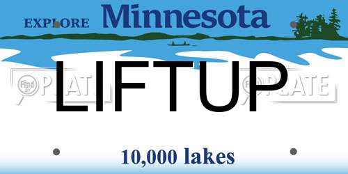 LIFTUP Minnesota License Plate
