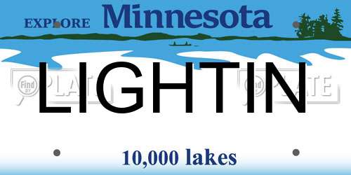LIGHTIN Minnesota License Plate
