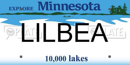 LILBEA Minnesota License Plate