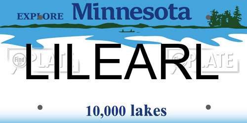 LILEARL Minnesota License Plate