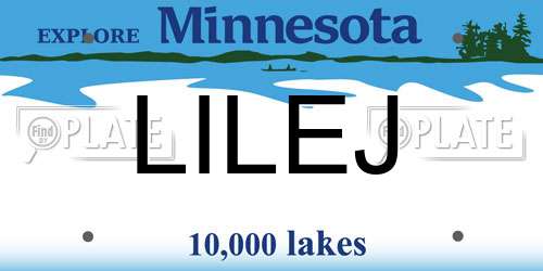 LILEJ Minnesota License Plate