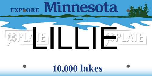 LILLIE Minnesota License Plate